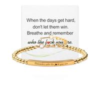 Dont Let The Hard Days Win Engraved Beaded Bracelet, GOD IS IN CONTROL Gold Stainless Steel Tube Inspirational Bracelets, Religious Motivational Bracelet Jewelry Gift for Women (#3)