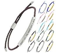 Don't Let The Hard Days Win Motivational Tube Bracelet, 2024 NEW Motivational Encouragement Adjustable Jewelry Inspirational Bracelets Braided Tube Bracelets for Women