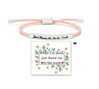 Dont Let The Hard Days Win Motivational Tube Bracelet For Women, Adjustable Hand Bradied Wrap Stainless Steel Inspirational Gifts Jewelry, M, Nylon, no gemstone