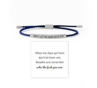 Don't Let The Hard Days Win Paracord String Bracelet with Intials Letter Charm WIN Waterproof Adjustable Hand Braided Wrap Tube Bracelet Motivational Tube Bracelets (Silver)