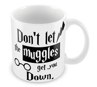 'Don't let the Muggles get you Down' Unique Quote Novelty Gift Mug - Ideal for Christmas, stocking Fillers, Birthdays, Anniversary, Party Bag, school, college