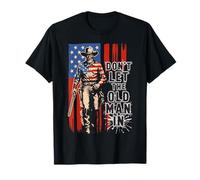 Don't Let The Old Man in Vintage American Flag Cowboy T-Shirt