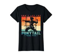 Don't Let The Ponytail Fool You Value Graphic T-Shirt, Women, Black, L