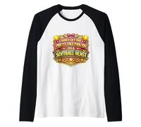Don't Let The Pretty Face Fool You I'm A Softball Beast Girl Raglan Baseball Tee