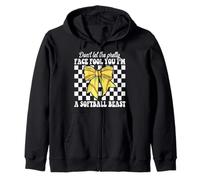 Don't Let The Pretty Face Fool You I'm A Softball Beast Girl Zip Hoodie