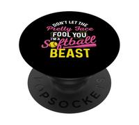 Don't Let The Pretty Face Fool You I'm A Softball Beast PopSockets Adhesive PopGrip