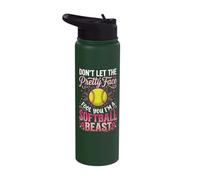 Don't Let The Pretty Face Fool You I'm A Softball Beast Stainless Steel Insulated Water Bottle
