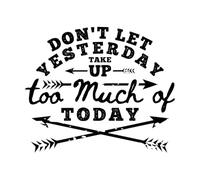 Don't let Yesterday take up Too Much of Today Motivation Typography Quote Design Wall Decals Paster Paper 65.6x78.1cm It Won't Fall Off Black