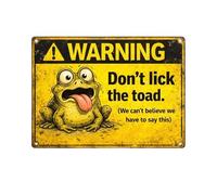 Don't Lick The Toad Decoration, Vintage Comical Toads Illustration, 1piece, Funny Garden Signs, Don't Lick The Toad Sign, Versatile Placement, For Porch Patio Lawn Front Backyard Garage