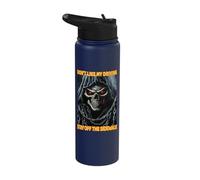Don't Like My Driving Stay Off The Sidewalk Cringe Skeleton Stainless Steel Insulated Water Bottle