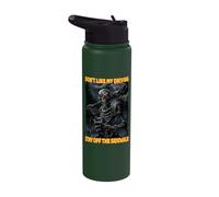 Don't Like My Driving Stay Off The Sidewalk Cringe Skeleton Stainless Steel Insulated Water Bottle