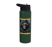 Don't Like My Driving Stay Off The Sidewalk Cringe Skeleton Stainless Steel Insulated Water Bottle