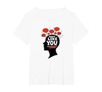 Don't Like You Voices in My Head Mental Health Art T-Shirt, Women's Plus, White, 5X