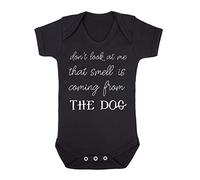 Don't look at me that smell is coming from the dog, funny quote [BBY7] baby grow vest, 3-6 months, Black