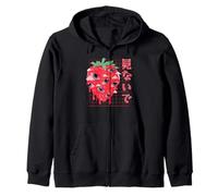 Dont Look Strawberry Eyes Weirdcore Japan Harajuku Aesthetic Zip Hoodie