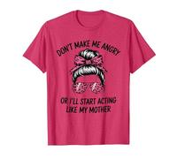 Don't Make Me Angry Or I'll Start Acting Like My Mother T-Shirt, Men, Red Heather, 3X-Large