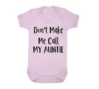 Don't make me call my auntie baby grow vest, 0-3 months, Pastel Pink