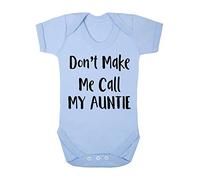 Don't make me call my auntie baby grow vest, 3-6 months, Pastel Blue