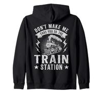 Don't Make Me Drop You Off At The Train Station USA Flag Men Zip Hoodie