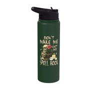Don't Make Me Get My Spell Book Skull Rose Stainless Steel Insulated Water Bottle