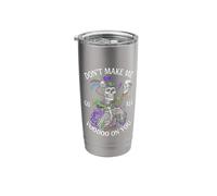 Don't Make Me Go All Voodoo On You Skeleton Mardi Gras Stainless Steel Insulated Tumbler
