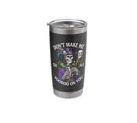 Don't Make Me Go All Voodoo On You Skeleton Mardi Gras Stainless Steel Insulated Tumbler