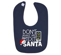 Don't Make me Text Santa Cotton Baby bib - Navy