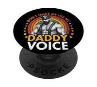 Don't Make Me Use My Daddy Voice Funny Gay Bear Pride Dad PopSockets Adhesive PopGrip