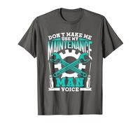 Don't Make Me Use My Maintenance Man Voice Maintenance Man T-Shirt, Men, Asphalt Grey, X-Large