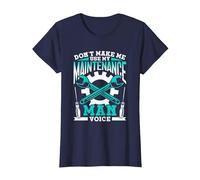Don't Make Me Use My Maintenance Man Voice Maintenance Man T-Shirt, Women, Navy Blue, Small