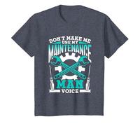 Don't Make Me Use My Maintenance Man Voice Maintenance Man T-Shirt, Youth, Heather Blue, 2T