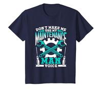 Don't Make Me Use My Maintenance Man Voice Maintenance Man T-Shirt, Youth, Navy Blue, Medium