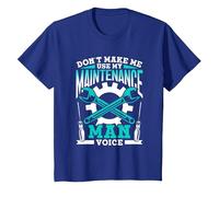 Don't Make Me Use My Maintenance Man Voice Maintenance Man T-Shirt, Youth, Royal Blue, Small