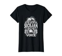 Don't Make Me Use My Sicilian Voice - Funny Sicily Pride Value Graphic T-Shirt, Women, Black, L