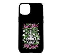 Don't Mess With Mama Funny Feminist Mom Floral Middle Finger Case for iPhone 15 Plus