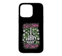Don't Mess With Mama Funny Feminist Mom Floral Middle Finger Case for iPhone 15 Pro Max