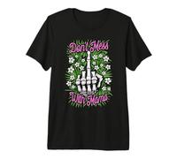 Don't Mess with Mama Funny Feminist Mom Floral Middle Finger Premium T-Shirt