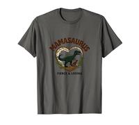 Don't Mess with Mamasaurus - Fierce Mom Dinosaur T-Shirt, Men, Asphalt, M