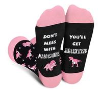 DON'T MESS WITH MAMASAURUS Socks for Mother Women - Funny Novelty Mothers Day Birthday Valentines Fun Best Gifts Ideas for Mom Mama Mommy - Crazy Silly Fun Sock Christmas Stocking Fillers
