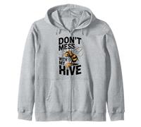 Don't Mess With My Hive Bee Honeycomb Beekeeper Apiarist Zip Hoodie