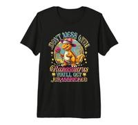 Don't Mess with Nanasaurus Dinosaur Jurasskicked Mothers Day Premium T-Shirt