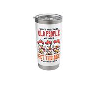 Don't Mess with Old People Funny Chicken Quote Stainless Steel Insulated Tumbler