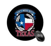 Don't Mess With Texas Cute Mouse Pad with Non-Slip Rubber Base Round Mouse Mat Office Supplies