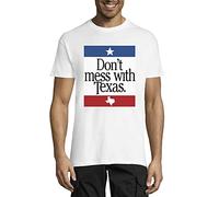 Don't Mess with Texas Lone Star State Crew Neck Cotton Men's T-Shirt White Medium