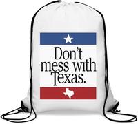 Don't Mess with Texas Lone Star State Gym Sack Casual Drawstring Bag White