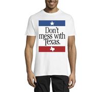 Don't Mess with Texas Lone Star State Men's Crew Neck T-Shirt White Medium