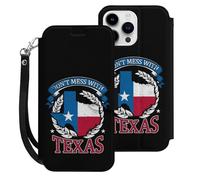 Don't Mess With Texas Mobile Phone Front Flip Cases Compatible with iPhone 15/15 Plus/15 Pro/15 Pro Max Anti-Scratch Covers