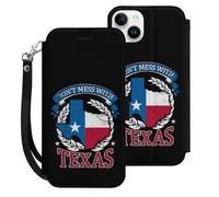 Don't Mess With Texas Mobile Phone Front Flip Cases Compatible with iPhone 15/15 Plus/15 Pro/15 Pro Max Anti-Scratch Covers