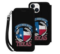Don't Mess With Texas Mobile Phone Front Flip Cases Compatible with iPhone 15/15 Plus/15 Pro/15 Pro Max Anti-Scratch Covers