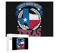 Don't Mess With Texas Wooden Jigsaw Puzzles for Adults Brain-Teasing Game Idea Puzzle Gift 500 PCS